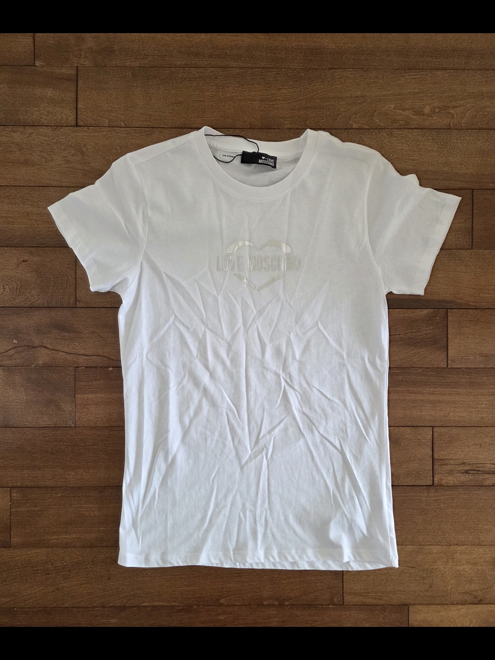 Love Moschino White Logo Crew Neck T-Shirt Size S